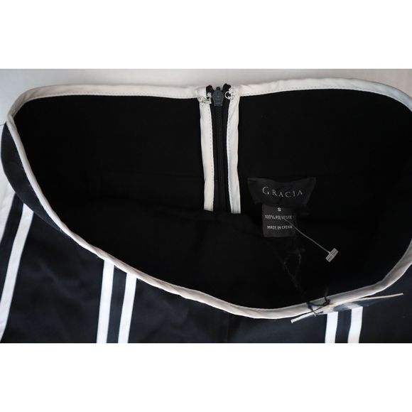 Gracia Women's Sz Small Black/White Open Palazzo Pants - Picture 5 of 9